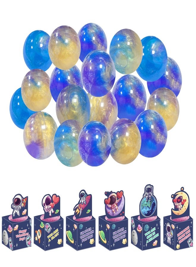 Holydeck 24 Pack Valentines Day Gifts for Kids, Galaxy Slime with Greeting Card Box Stress Relief Slime Toy for Kids Girls Boys Valentines Party Favors Valentine's Day Classroom Exchange Prizes Gift Set - Image 2